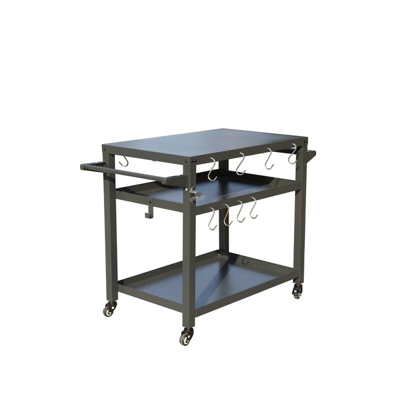 3-Shelf Outdoor Grill Table, Grill Cart Outdoor with Wheels,Food Table