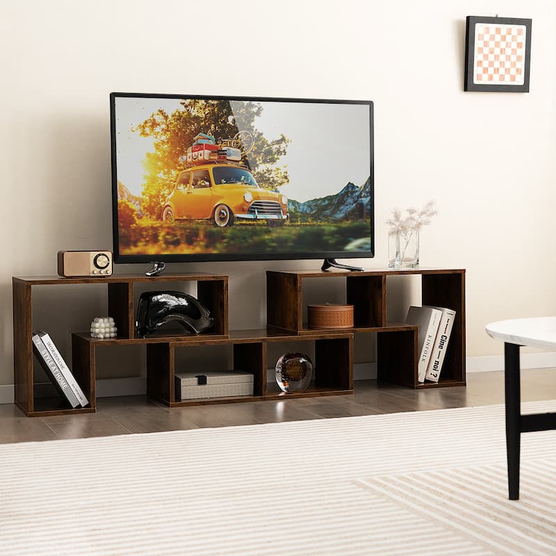 3 Pieces TV Stand Console Entertainment Center for TVs up To 65 Inch with Bookcase Shelves - 26.5" x 12" x 17" (L x W x H)