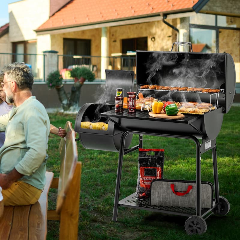 Royal Gourmet CC1830FC, Charcoal Grill with Smoker and Cover, black