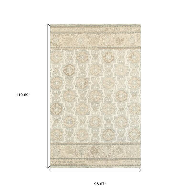 HomeRootsFloral Scandinavian Rectangle Area Rug