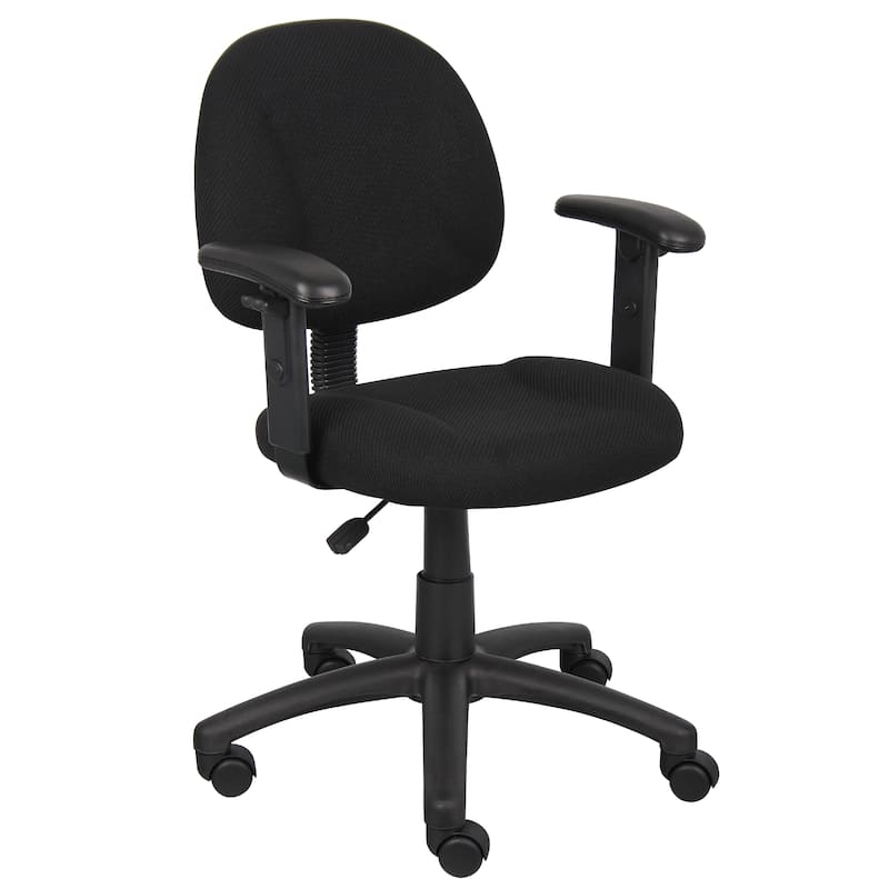Jea Swivel Posture Chair, Adjustable Arms, Black Tweed, Wheels