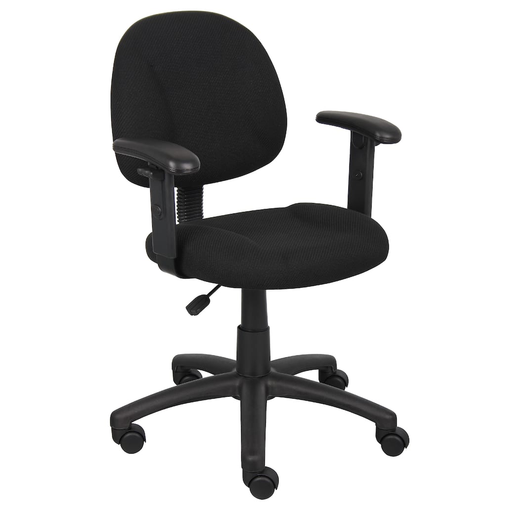 Jea Swivel Posture Chair, Adjustable Arms, Black Tweed, Wheels