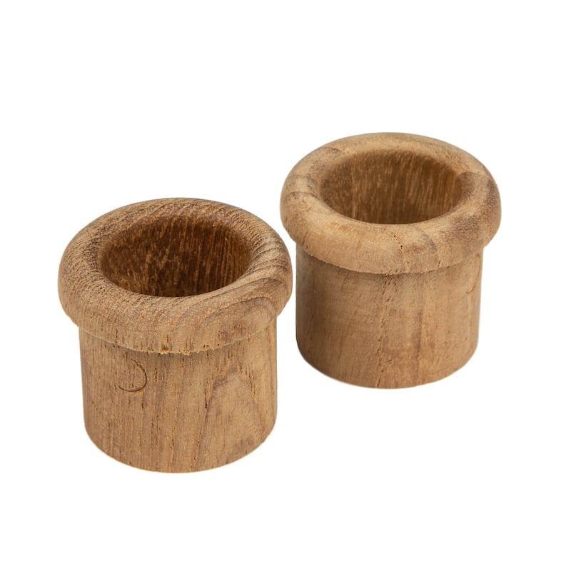 HomeRoots Set of Two Brown Wood Round Open Circle Drawer Pull Knobs - 1.25 in. x 1 in. x 1 in.