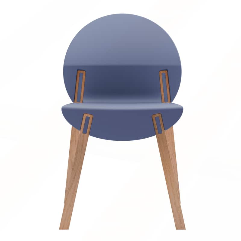 4-Pack Grey Blue Chairs with PP Seat