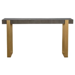 Rectangular Console Table with Strap Legs - 60" - Gray and Gold