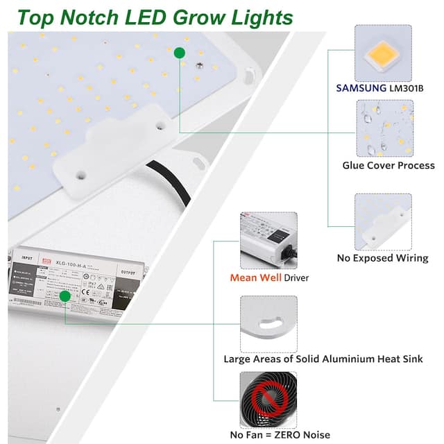 1000W LED Plant light Full LM301B Chips For Indoor Plant Light Growth Lamp - Grey