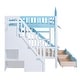 preview thumbnail 15 of 14, Impression & Castle Style Full over Full Bunk Bed with 2 Drawers 3 Shelves and Slide, Sturdy construction & Extra Fun, Blue