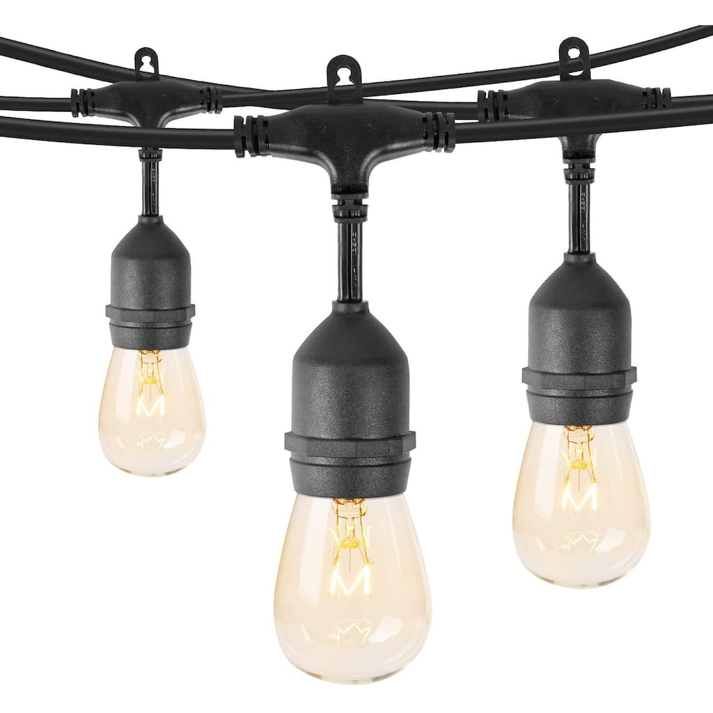 48 Feet Outdoor Patio String Lights, Warm White - Yellow