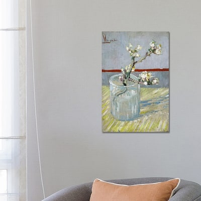 iCanvas "Sprint of Flowering Almond Blossom in a Glass" by Vincent van Gogh Canvas Print