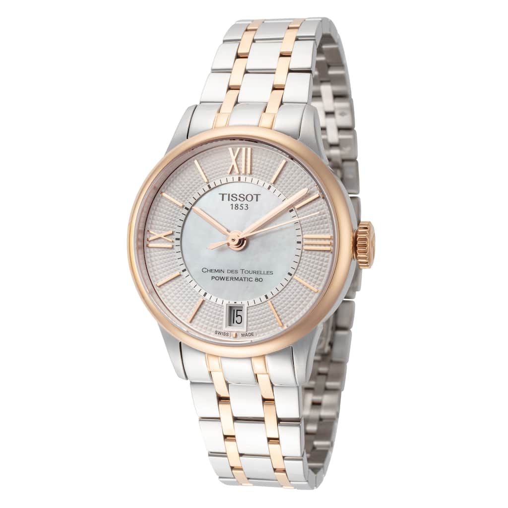 Tissot Women's T-Classic 32mm White Mother-of-Pearl Dial Stainless Steel Automatic Watch - Two-Tone - One Size