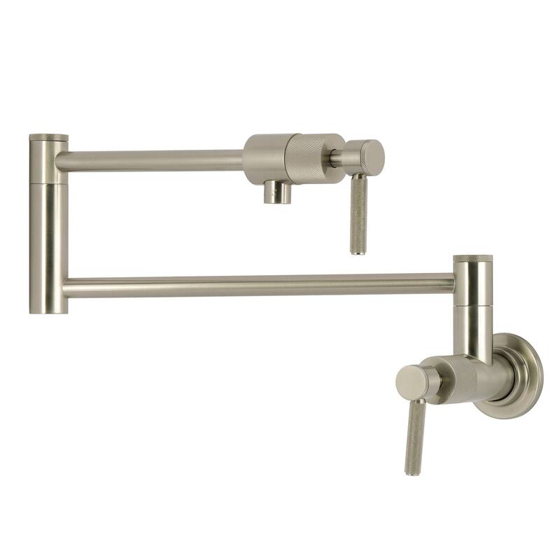 Kingston Brass KS410.KNL Convergent 4 GPM Wall Mounted Single Hole Pot - Brushed Nickel