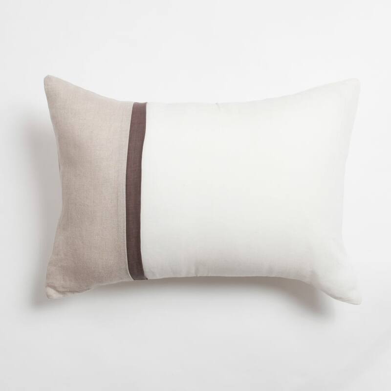 Octavis Linen, Ivory/Brown, Small Bolster - Brown