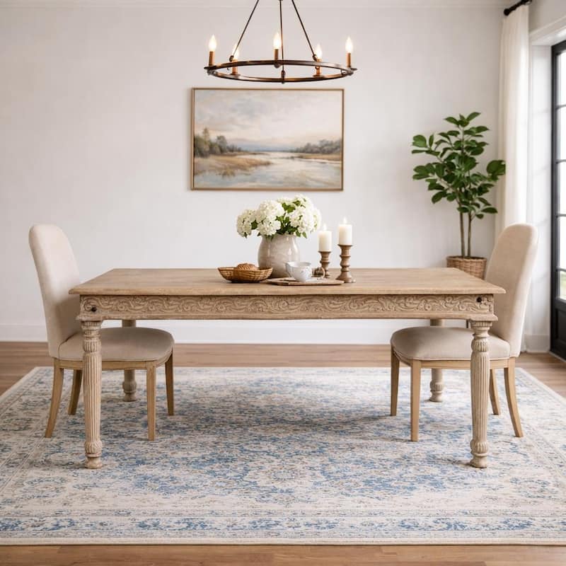 Driftwood Carved Dining Table - 83" - 83