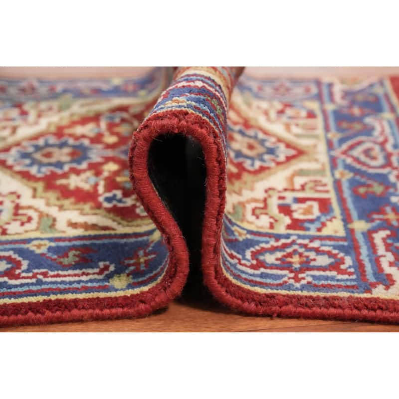 Hand Knotted Oriental 100% Wool Carpet Traditional Medallion Red Heriz (serapi) Area Rug - 3' 0'' X 2' 0''