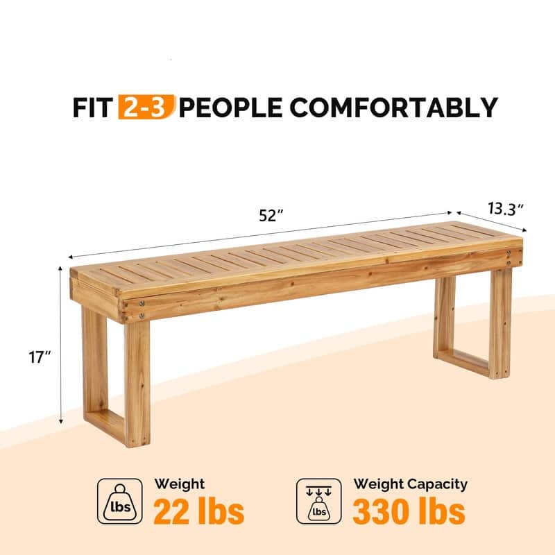 Fir Wood Outdoor Bench