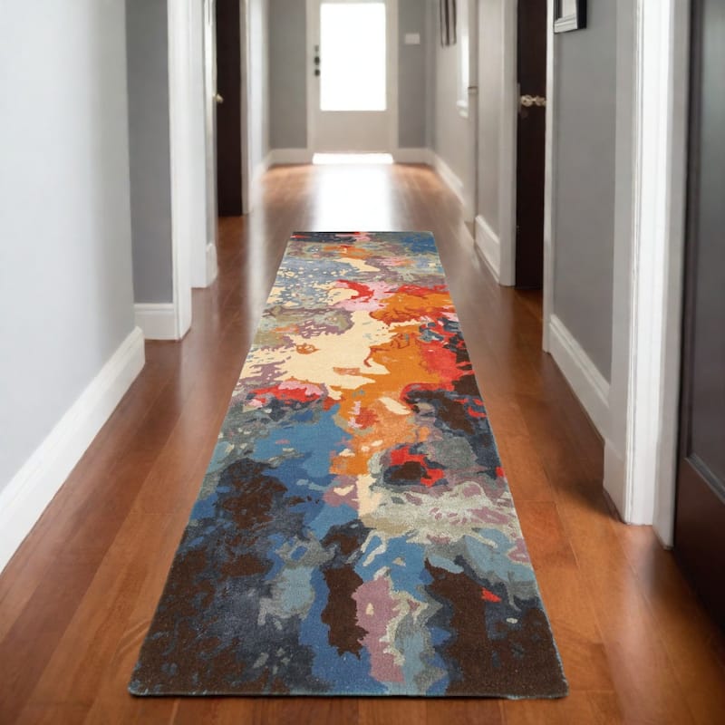 HomeRootsAbstract Industrial Rectangle Area Rug - 96.06' X '29.92' X '0.39