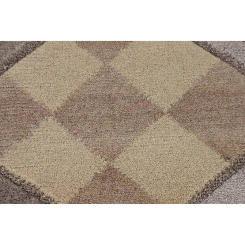 Trellis Gabbeh Oriental Area Rug Handmade Wool Carpet - 9'0" x 11'9"