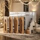 preview thumbnail 2 of 35, Contemporary Design Twin Loft Bed with Two-Tone Storage Stairs and Large Pull-Out Wardrobes, Smooth Sliding Mechanism, White