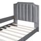 preview thumbnail 47 of 55, Casual Upholstered Daybed with Guardrail, Classic Headboard Footboard, Wood Slat Support Bed for Children Kids Platform Bed
