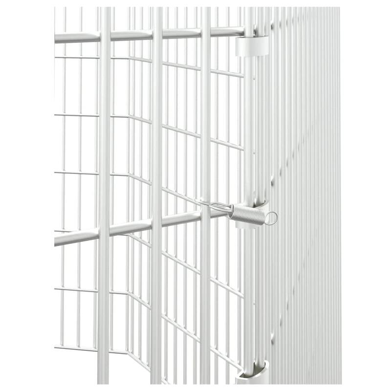 vidaXL Free Range Animal Enclosure Rabbit Hutch Free Range Pen Galvanized Iron
