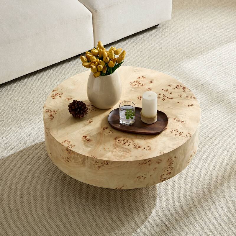 GDF Studio - Barrington Mid-Century Modern Round Wood Coffee Table