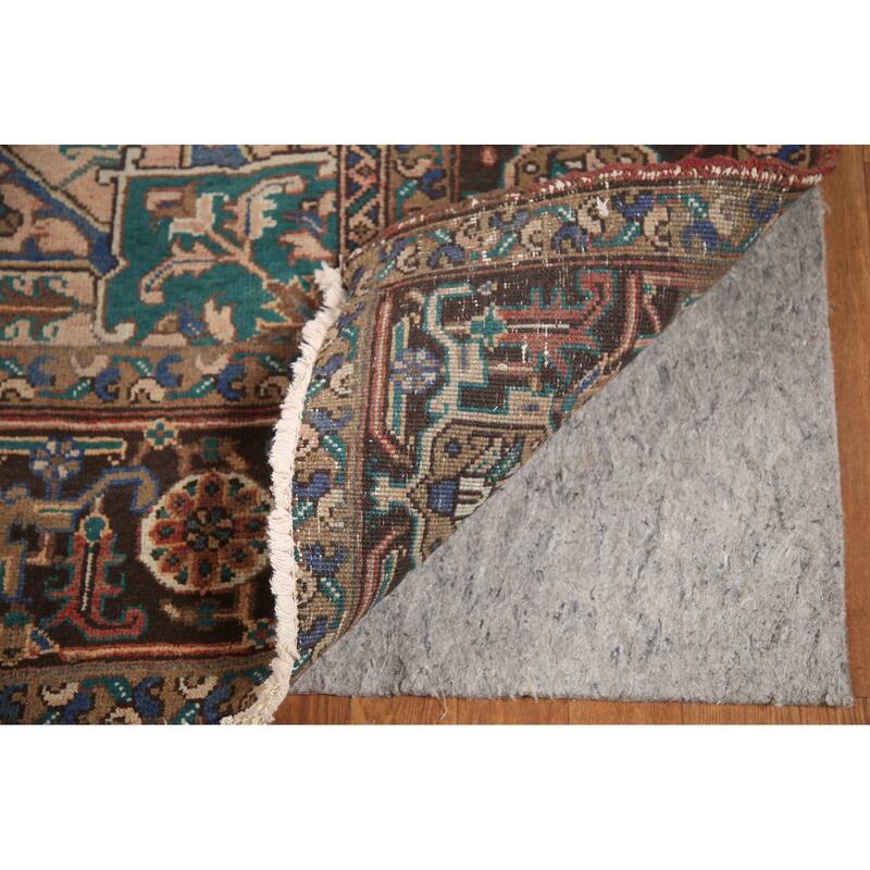 Hand Knotted Oriental 100% Wool Carpet Traditional Medallion Red Heriz Area Rug - 11' 2'' X 8' 3''