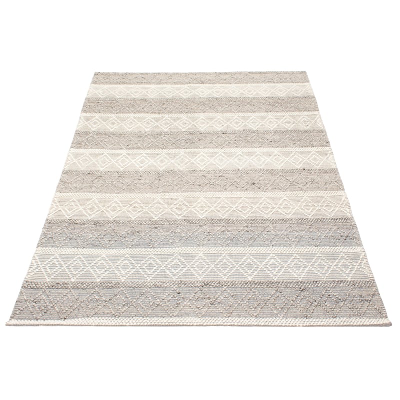 ECARPETGALLERY Braid weave Sienna Grey Wool Rug - 6'1 x 9'0