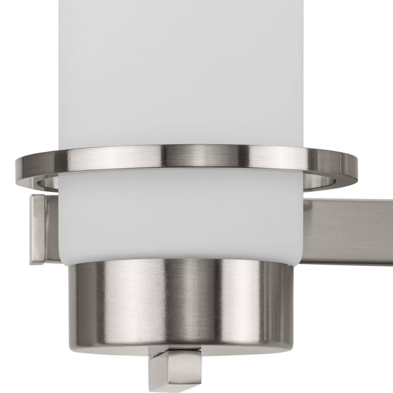 Reiss Collection Three-Light Modern Farmhouse Brushed Nickel Vanity Light - 22.75 in x 5.75 in x 7 in
