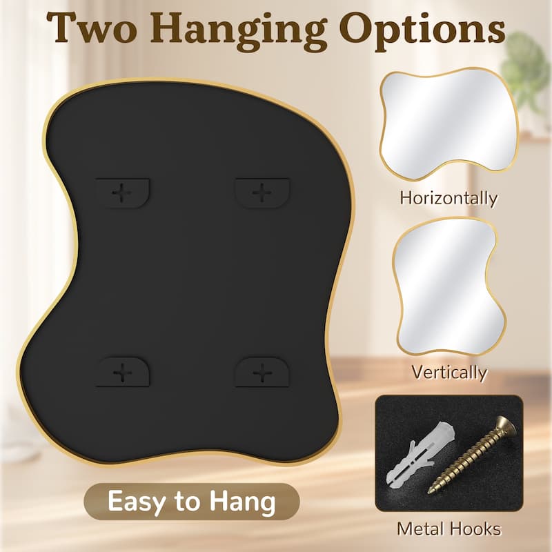 Artistic Aluminum Alloy Framed Decorative Wall Mirror