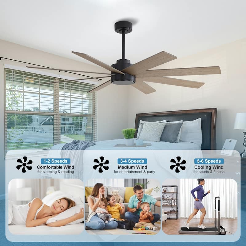 MLiAN 72 in. 8-Plywood Blades Indoor Ceiling Fan With Remote...