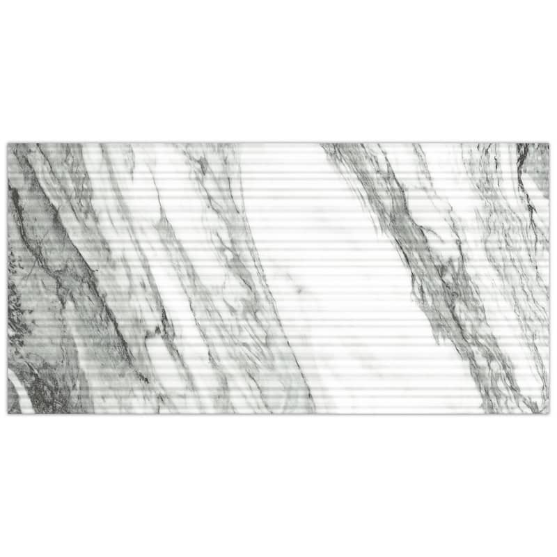 Merola Tile Touche Pleated Deco Zebre 23-1/2" x 47-1/8" Porcelain Floor and Wall Tile