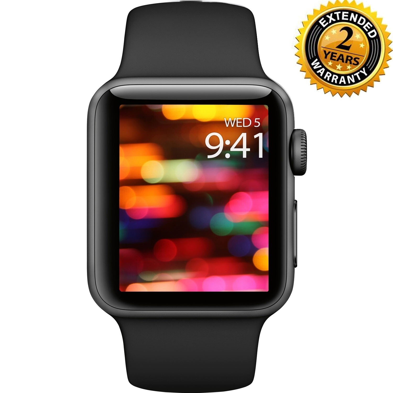 Apple Watch Series 3 38mm Smartwatch Gps Only Space Gray Aluminum Case Gray Sport Band With 2 Year Extended Warranty