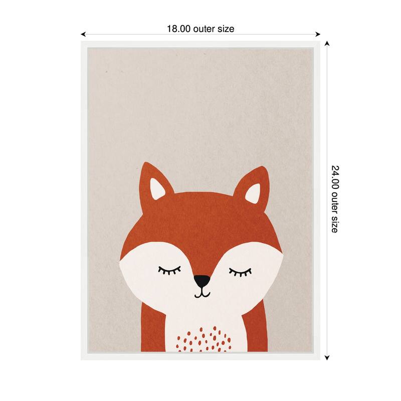 Kate and Laurel Fox by July Art Prints Framed Canvas Wall Art Print