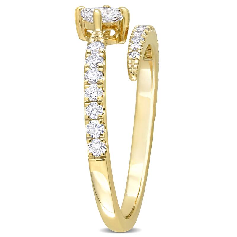 Miadora 5/8ct TDW Princess-Cut Diamond Semi-Eternity Ring in 14k Yellow Gold