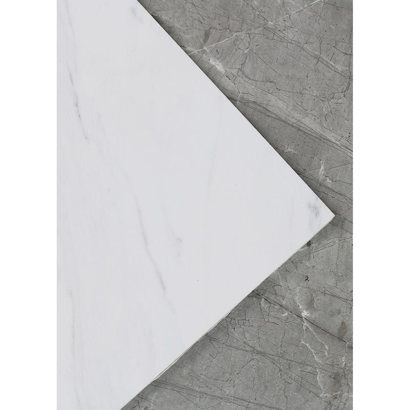 Chris Loves Julia x FloorPops Grey and White Marble Bonneville Peel and Stick Floor Tiles