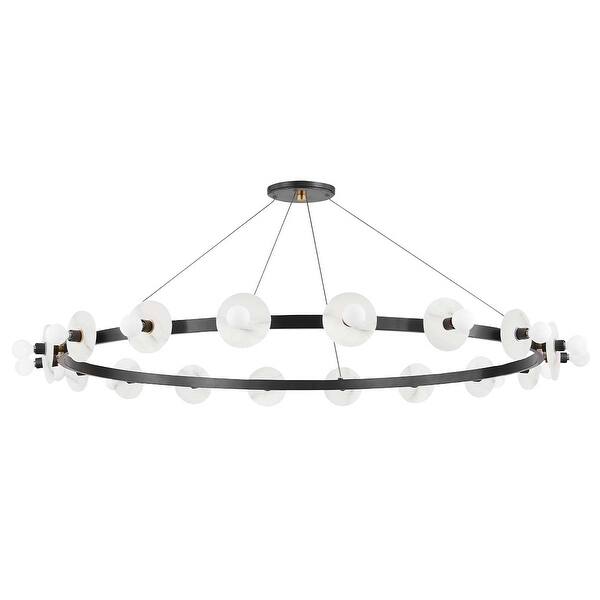 slide 2 of 8, Hudson Valley Lighting Austen 18 Light 58" Wide Ring Chandelier Aged Old Bronze