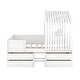 preview thumbnail 11 of 24, White Full House Bed with Four Storage Drawers and Guardrails