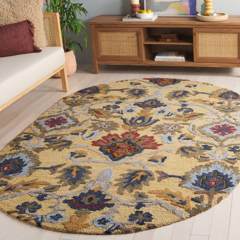 SAFAVIEH, Handmade Marietje Blossom French Country Wool Area Rug