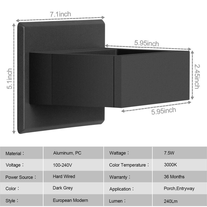 Wall Sconce LED Integrated Porch Light