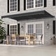 preview thumbnail 12 of 11, ALEKO Moroccan Semi-Cassette Motorized Patio Awning - Onyx Black - 20 x 10 Feet