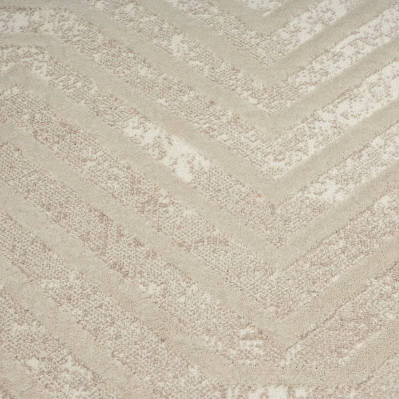 Abani Rugs TER140A Beige Horizontal Lines Geometric High Low Area Rug