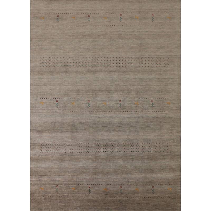 Tribal Gabbeh Indian Area Rug Hand-Knotted Wool Carpet - 7'10"x 9'10"