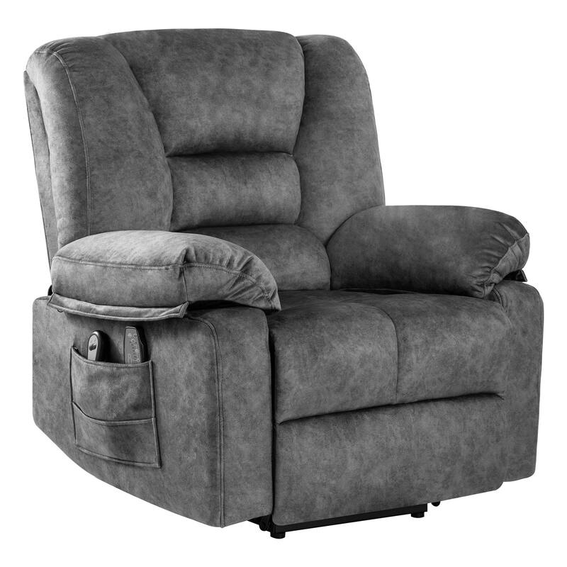 Power Lift Velvet Larger & Wider Recliner Chair Sofa w/Massage & Heat