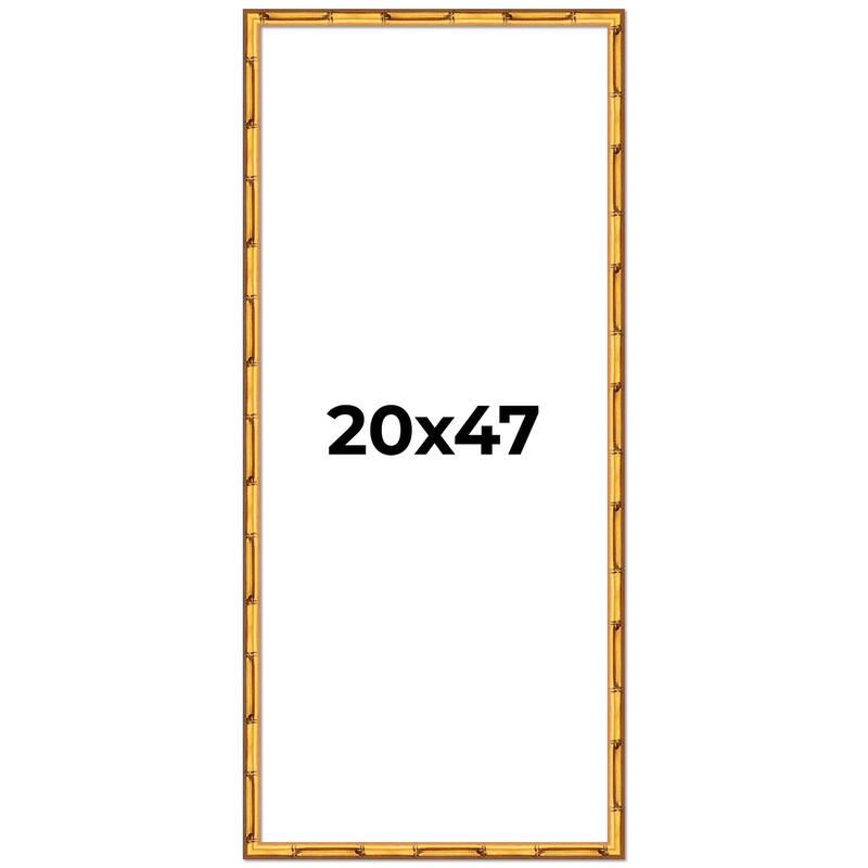 20x47 Frame Gold Bamboo Picture Frame Modern Photo Frame Includes UV Acrylic Shatter Guard Front Acid Free Foam Backing Board