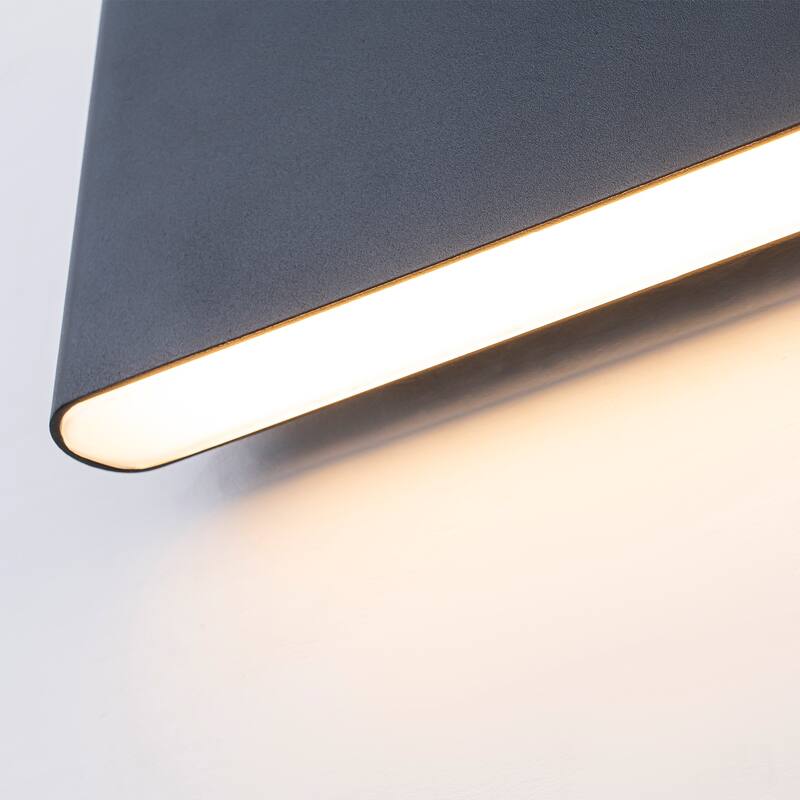 9.8"W Outdoor Rectangular Integrated LED Wall Sconce - 4.5-in H x 9.8-in W x 1.8-in D