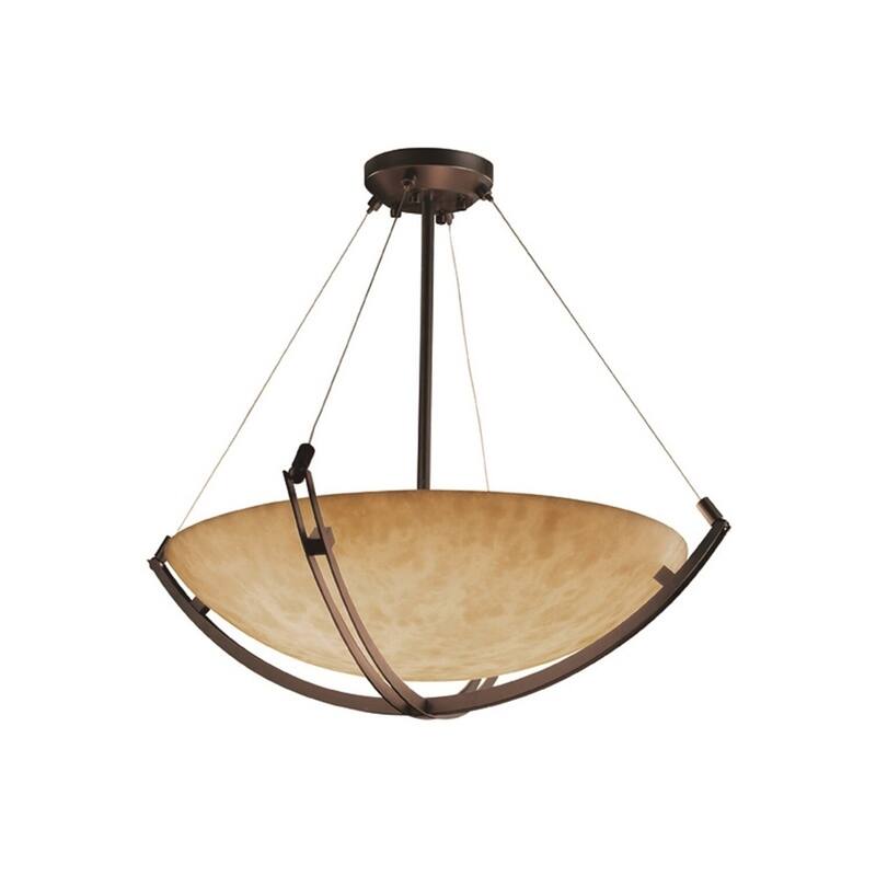 Justice Design Clouds Crossbar 12-light Dark Bronze Round Bowl Pendant - Dark Bronze