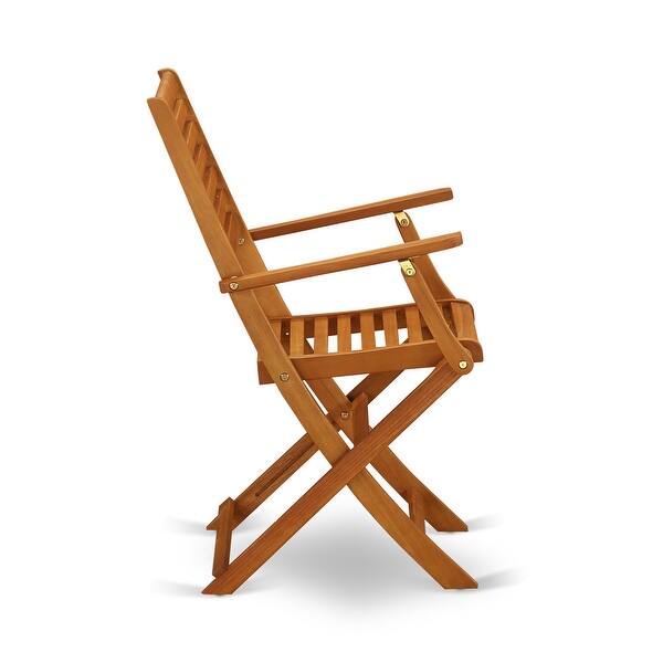 Shop Bbscana Solid Acacia Wood Outside Patio Folding Chair With Arm Rest Overstock 27599555