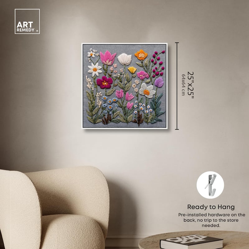 Fabric Flora Canvas by Art Remedy