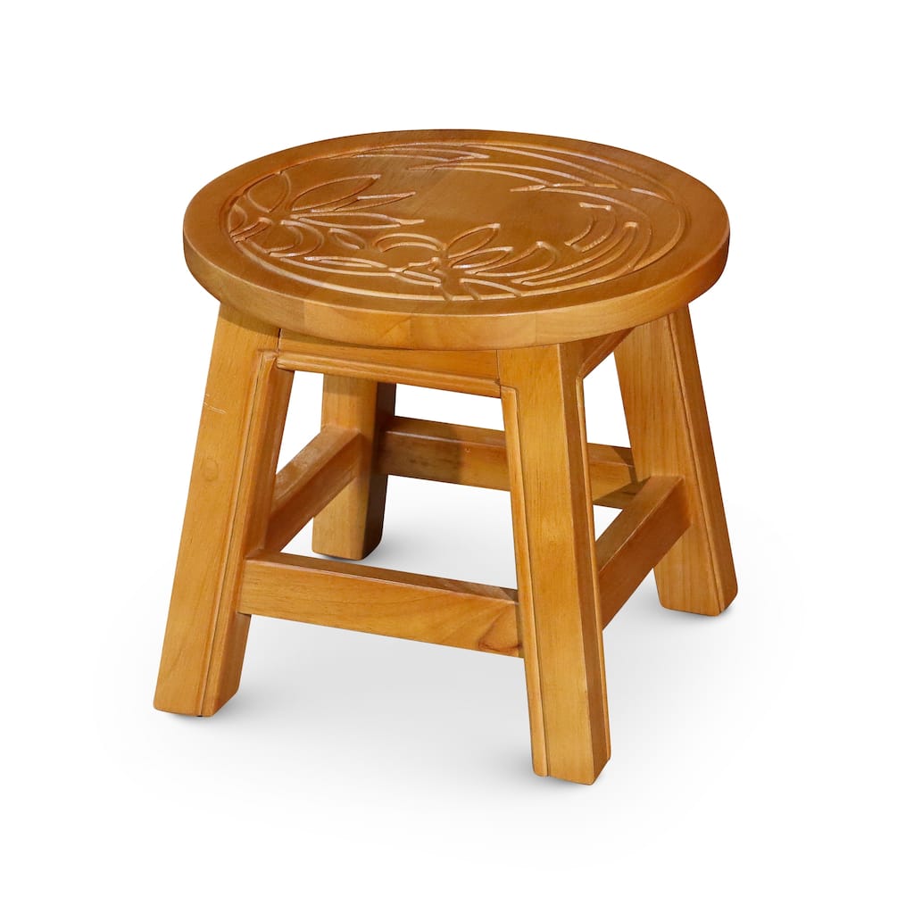 Carved Wooden Step Stool