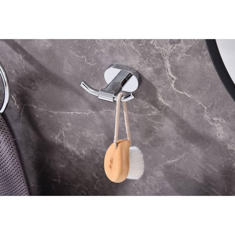 Wall Mounted Double Bathroom Towel Hooks 2 in 1 Robe Hooks(Set of 2)